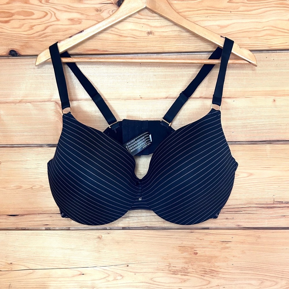 Pinstripe T-Shirt Bra Women 42DDD Black White Full Coverage Ashley Graham Boudoi